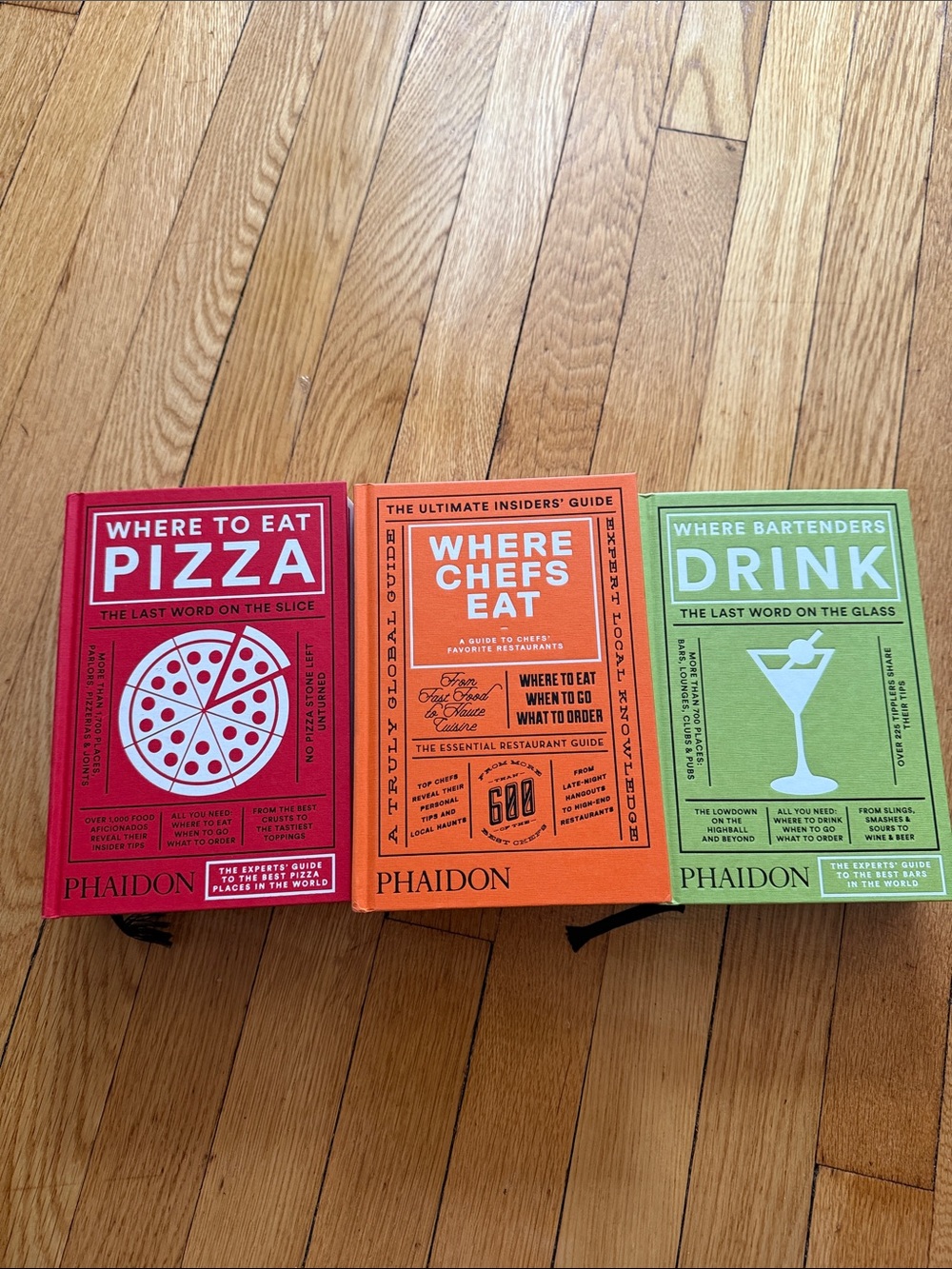 Phaidon Food & Drink Guides Where to Eat Pizza, Chefs Eat, Bartenders Drink NEW